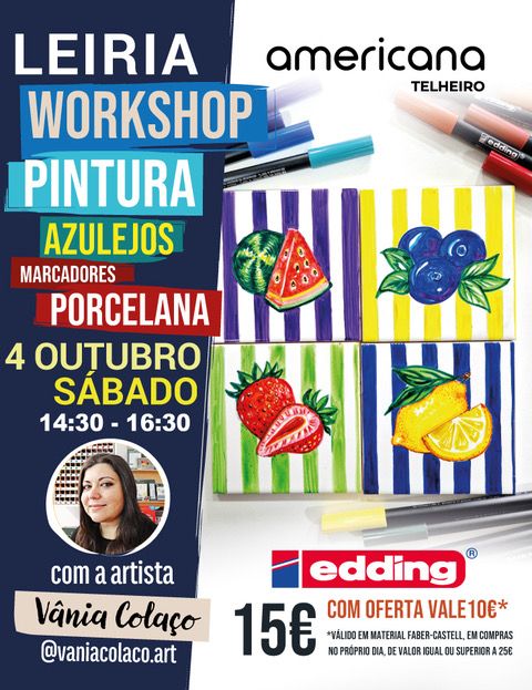 Diseño de pintura de azulejos con rotuladores de porcelana.