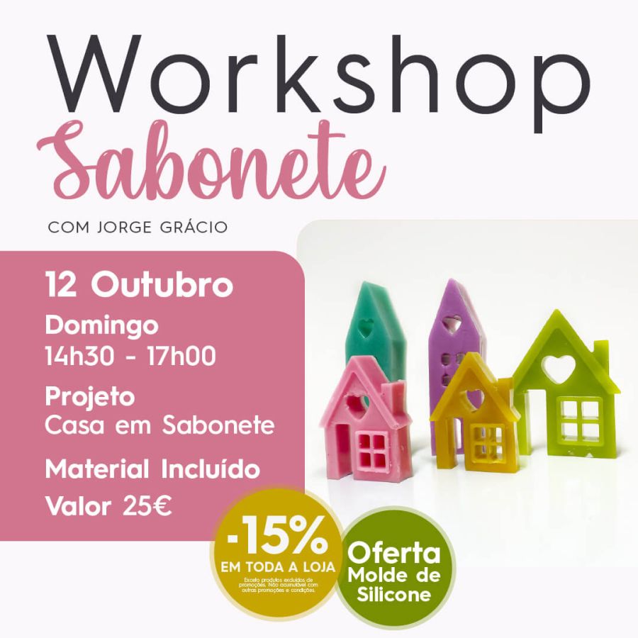 Workshop Sabonetes com Jorge Grácio - 12 outubro - Americana Telheiro Workshop Sabonetes com Jorge Grácio - 12 outubro - Americana Telheiro