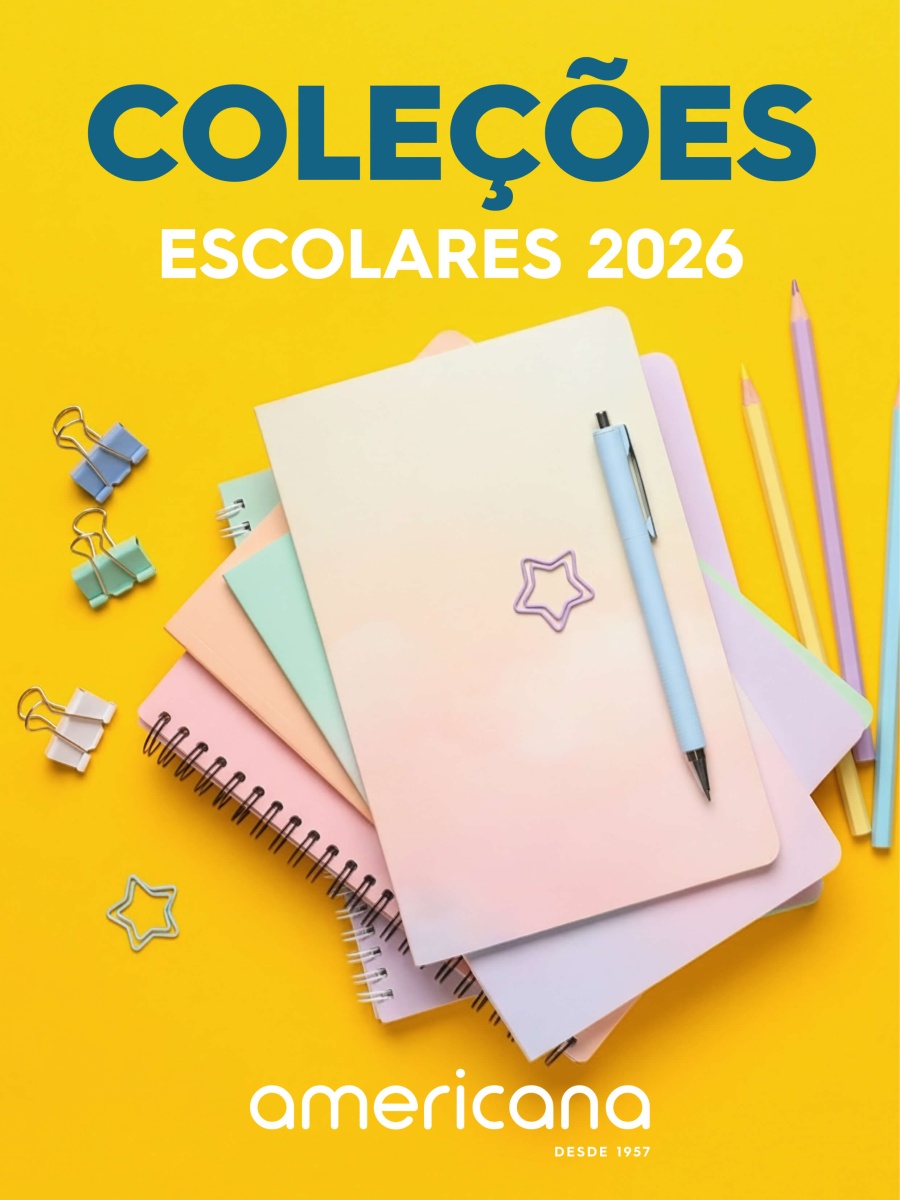 Coleções escolares num fundo amarelo