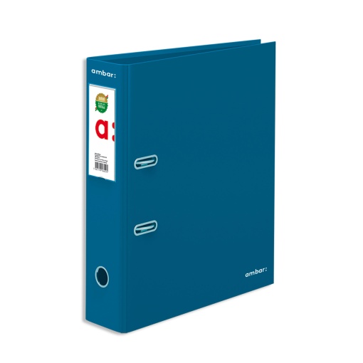 Pasta de Arquivo AMBAR IDEAS Lisa A4 Comercial lombada de 80mm 2 Argolas Azul Índigo