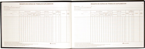 Livro de Registo de Horas de Trabalho Suplementar Modelo 50 50 folhas