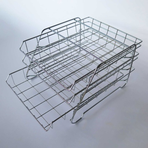 Tabuleiro de Secretária Rede Metal 3 Gavetas Cromado