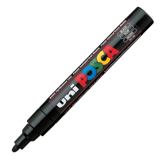 Marcador UNI Posca Pc-5m médio 1,8-2,5mm preto 24