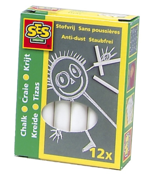 Giz branco 12 unidades SES CREATIVE