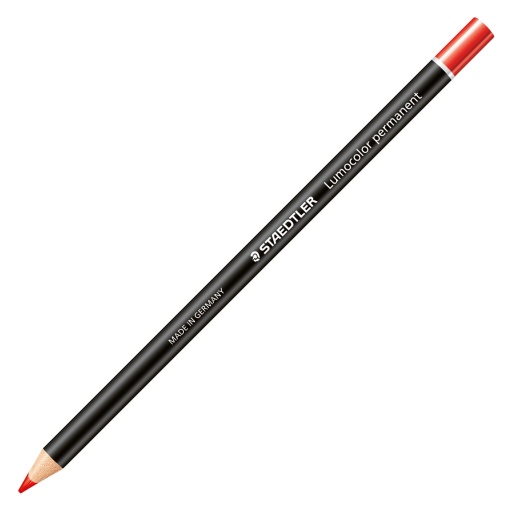 Lápis Dermatográfico Permanente STAEDTLER Lumocolor Glasochrom Vermelho 20-2