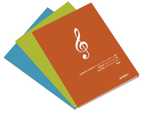 Caderno de Música A4 Agrafado AMBAR School 20 folhas 60g Sortido