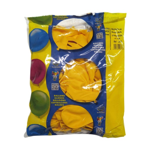 Balão de látex 28cm 11ö amarelo (100 unidades) BALLOONIA