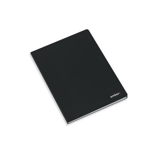 Caderno A5 Capa Preta Agrafado AMBAR IDEAS Pautado 80 folhas 60g
