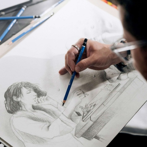 Lápiz de grafito STAEDTLER Lumograph Mars 100 G12 4H/3H/2H/H/F/HB/B/2B/3B/4B/5B/6B - 12 unidades