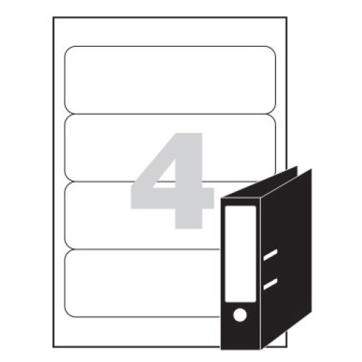 A4 labels (190x61mm) for book spines, white, 100 sheets, DECADRY - 400 units