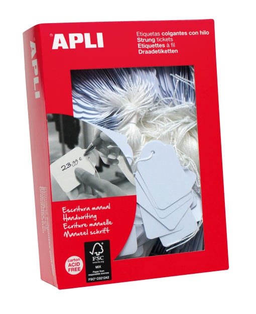 Etiquetas com Fio APLI 392 36x53mm Branco Caixa com 500