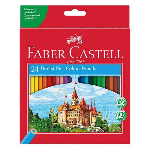 Lápis de Cor FABER-CASTELL Eco Longos 24 Cores