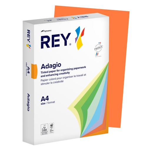 Papel Fotocópia Colorido A4 80g ADAGIO Laranja Intenso