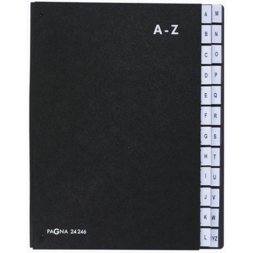 Classificador PAGNA A4 A-Z preto cartão