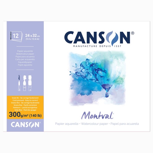 Bloco Aguarela CANSON Montval A4 300g 12 folhas