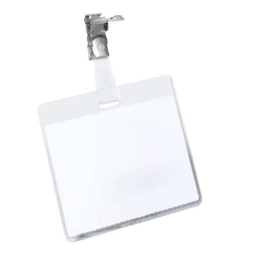 Crachá com Clip Rotativo 60x90mm Transparente DURABLE