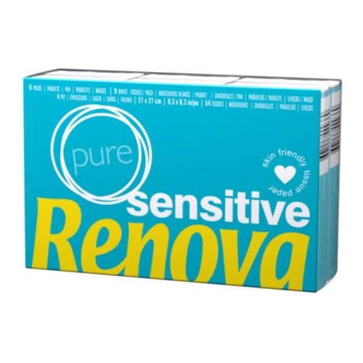 Lenços de Papel RENOVA Sensitive (6x10 unidades)
