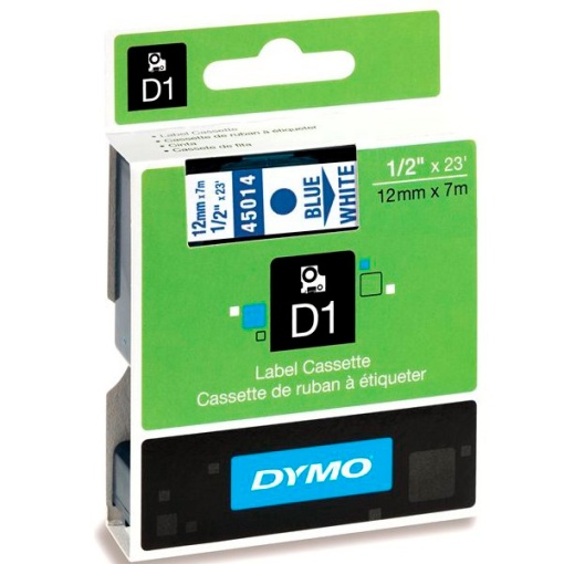 Fita DYMO D1 45014 12mmx7m Azul Sobre Branco