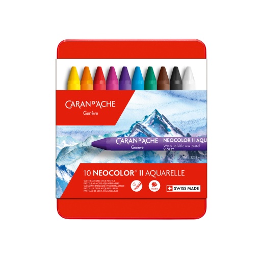 Lápis de Cera Aguarelável Caran D'ache Neocolor II caixa com 10