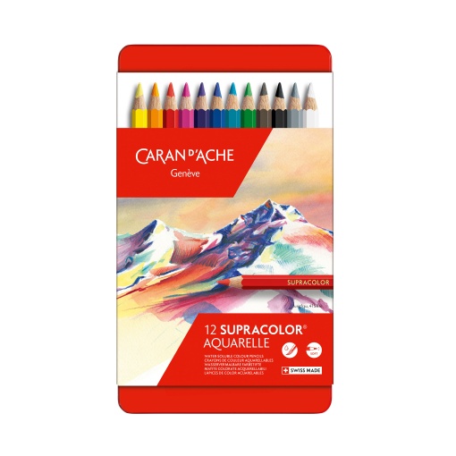 Lápis de Cor Aguarelável Caran D'ache Supracolor Soft caixa com 12