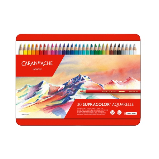 Lápis de Cor Aguarelável Caran D'ache Supracolor Soft caixa com 30