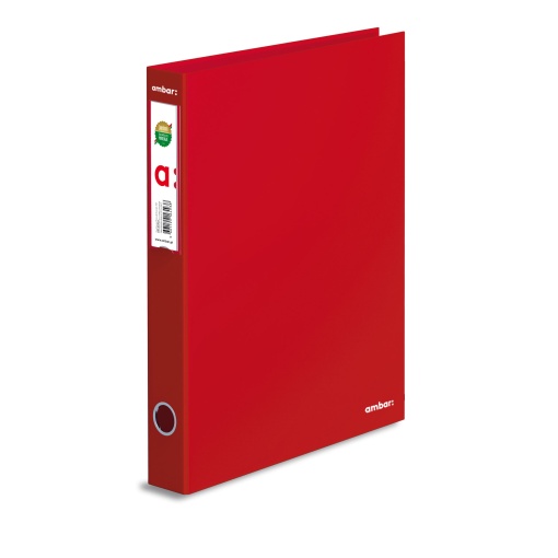 Pasta de Arquivo AMBAR IDEAS Lisa A4 Comercial lombada de 40mm 2 Argolas Vermelho