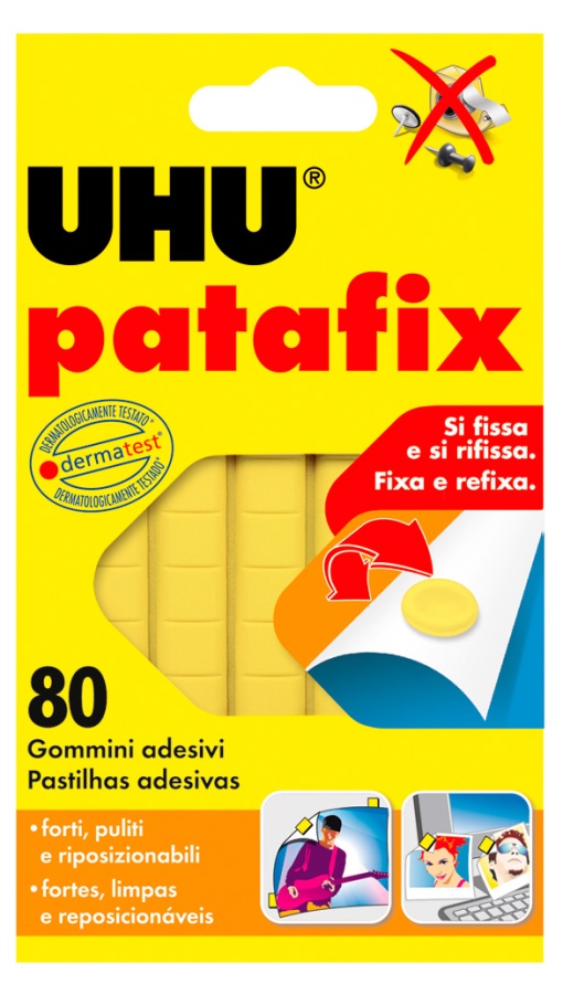 Pastilhas Bi-adesivas UHU Patafix Amarelo (80 unidades)