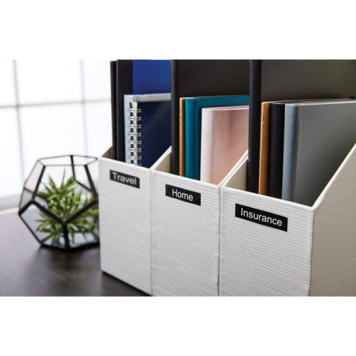 DYMO D1 45021 12mm x 7m white on black tape