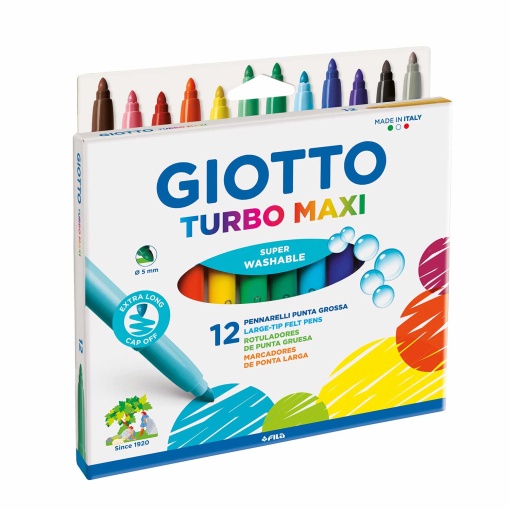 Canetas de Feltro Laváveis GIOTTO Turbo Maxi com 12