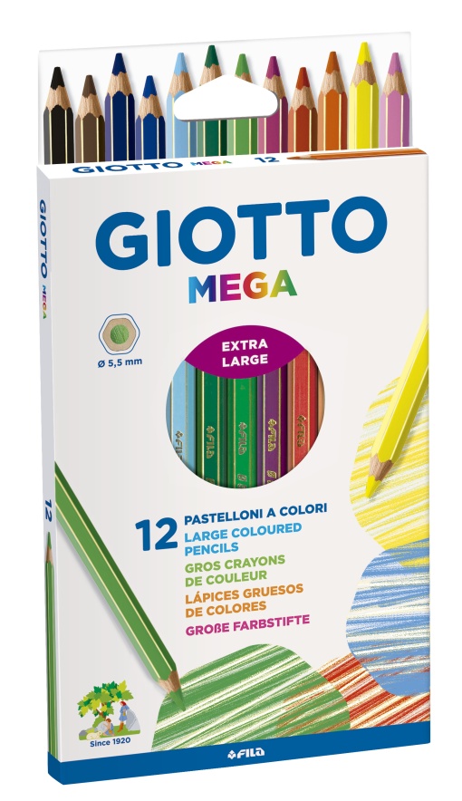 Lápis de Cor GIOTTO Mega com 12