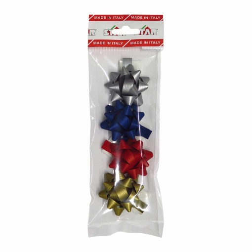 Laço Starpaper 10mm Sortido (ouro/vermelho/prateado/azul) com 4