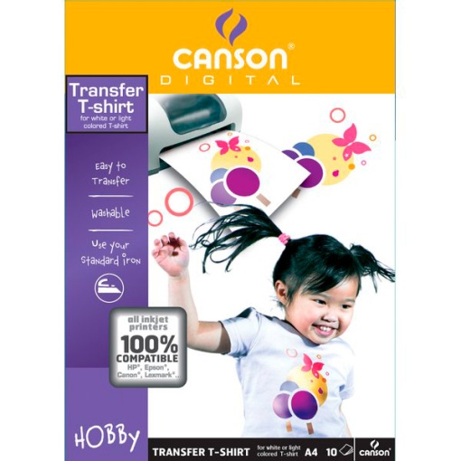 Papel Transfer T-shirt Cores Claras CANSON A4 PRINT-ON 10 folhas