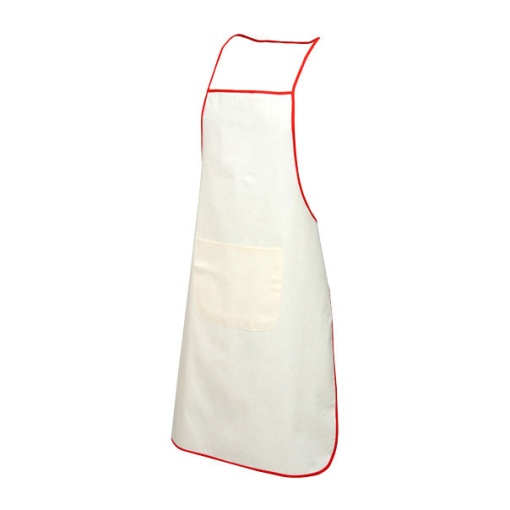 Avental de algodão com remate vermelho adulto