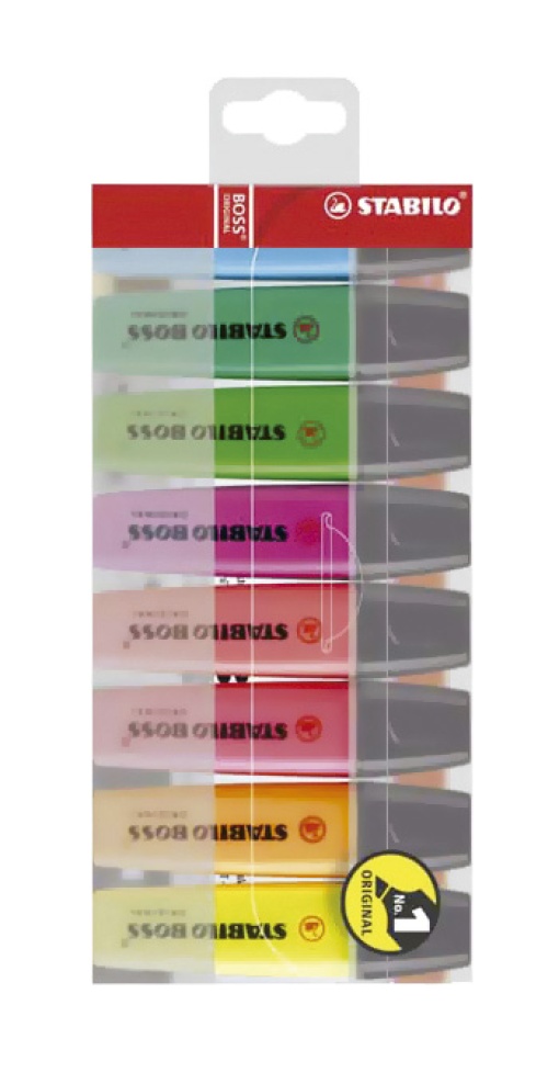 Sublinhador fluorescente STABILO Boss Original com 8