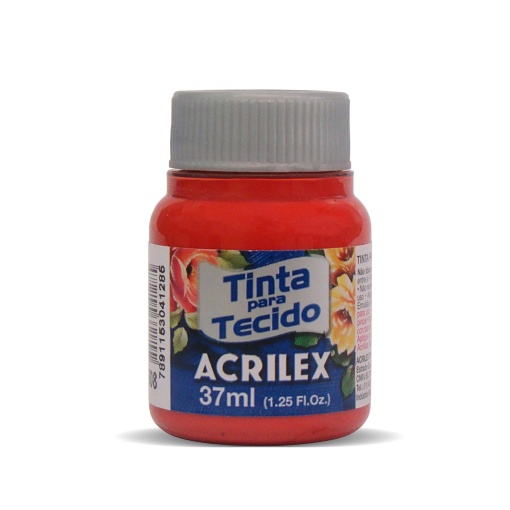 Tinta para Tecido ACRILEX Vermelho Escarlate 508 37ml