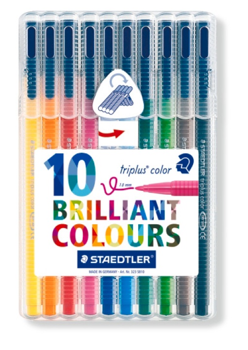 Canetas de feltro STAEDTLER Triplus Color 323 1mm 10 cores Sb10