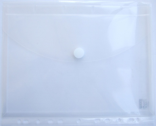 Bolsa para Documentos Fecho Velcro A4 Tipo Envelope com Furos + Fole Transparente