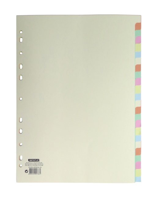 Separador Cartolina A4 24 Posições SIMPLY Cores Sortidas