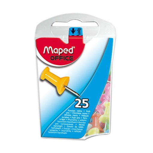 Alfinetes de sinalização 10 cores MAPED - 25 unidades