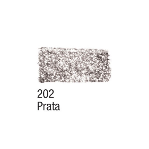 Tinta para tecido glitter ACRILEX prateada 202 37ml