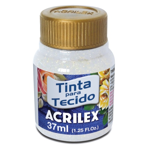 Tinta para Tecido Glitter ACRILEX Cristal 209 37ml