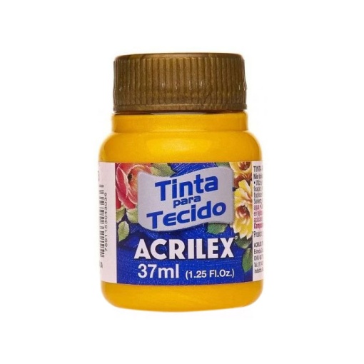 Tinta para Tecido Metálica ACRILEX Amarelo 553 37ml