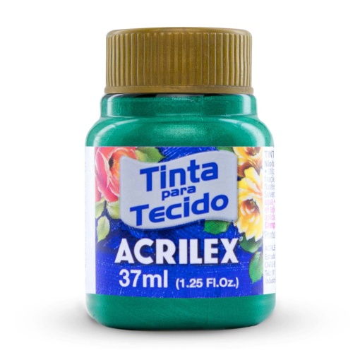 Tinta para Tecido Metálica ACRILEX Verde 557 37ml