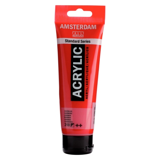 Tinta Acrílica AMSTERDAM Carmim 318 120ml