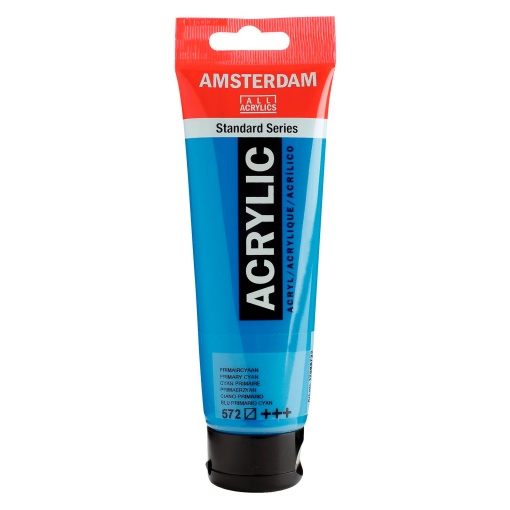 Tinta Acrílica AMSTERDAM Azul Ciano Primário 572 120ml
