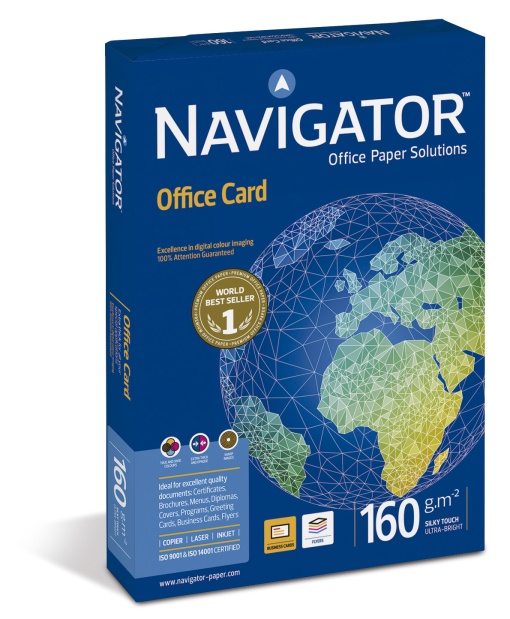 Papel Fotocópia A4 160g NAVIGATOR OFFICE Card Branco 250 folhas