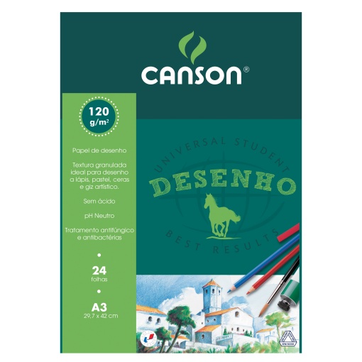 Bloco de Desenho CANSON Student A3 120g 24 folhas