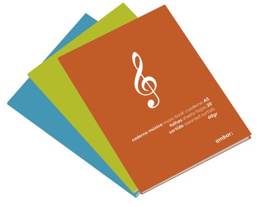 Caderno de Música A5 Agrafado AMBAR School 20 folhas 60g Sortido