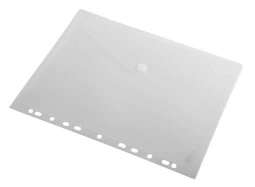Bolsa para Documentos Fecho Velcro A4 Tipo Envelope com Furos Transparente
