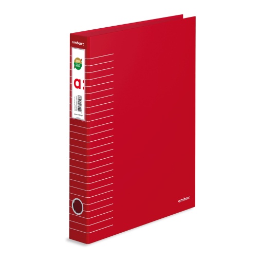 Pasta de Arquivo AMBAR IDEAS Riscas A4 Comercial lombada de 40mm 2 Argolas Vermelho